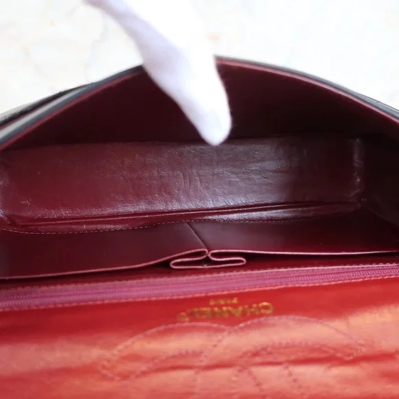 Authentic CHANEL double flap two color hardware Paris lambskin classic bag - Picture 16 of 16
